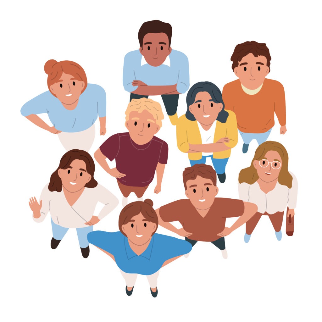 Flat People Top View